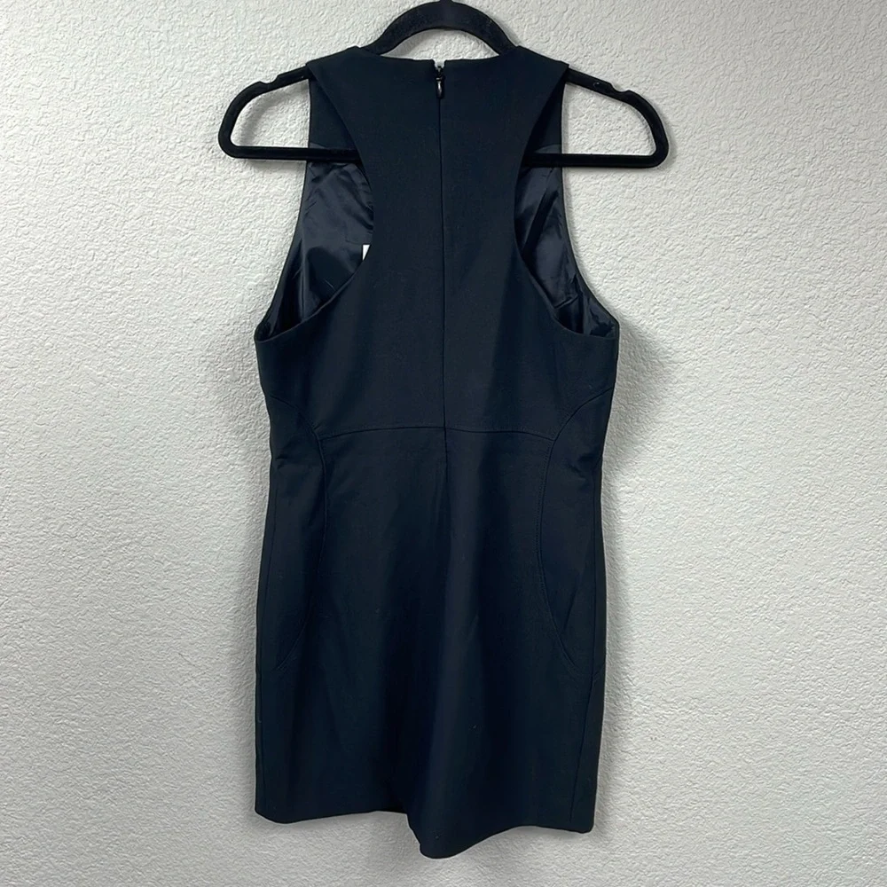 NWT Cinq a Sept Irene Dress Black Lace Up Tie Cut Out Mini Sheath Sz 10